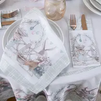 Decoração Casa e Páscoa 6 Porta Talheres mais 6 Guardanapos / Cozinha, Sala de Jantar