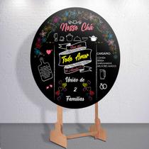 Decoração Chá de Cozinha Casal Painel Redondo Sublimada Capas Festa Família 150x150 50x50 Grande