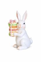 Decoração Coelho Branco Com Macarons - 16cm - Tokdacasa Decoração Coelho Branco Com Macarons - 16cm - Tokdacasa