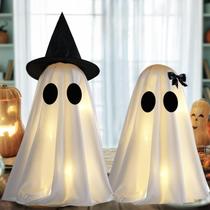Decoração Conjunto de 2 decorações Light Up Halloween Ghost com temporizador Decoração Conjunto de 2 decorações Light Up Halloween Ghost com temporizador