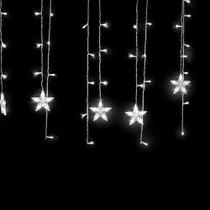 Decoração Cortina Varal Cordão Fio de Luzes Lâmpadas Estrela Led Natal Enfeite 3m