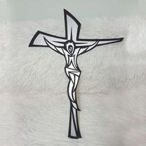 Decoração Cruz Crucifixo De Madeira MDF Parede Jesus Fé Católico Religioso 30cm