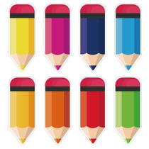 Decoração: Cyunda Back to School: 72 recortes de lápis coloridos