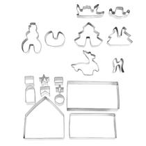 Decoração de aço inoxidável do Feliz Natal do molde do bolo do biscoito do Natal para a casa