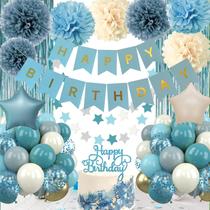 Decoração de Aniversário Aurasys Blue Party - Para Meninos e Meninas
