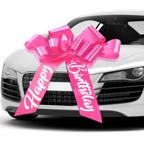 Decoração de aniversário em vinil impermeável rosa Car Bow Datanly 30"