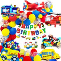 Decoração de aniversário MOVINPE Transportation Boys 2º aniversário