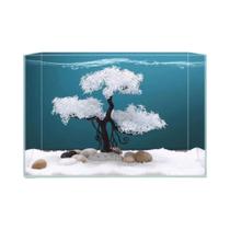 Decoração De Aquário Floco De Neve Rosa: Pinheiro De Simulação Em Cerâmica Para Bonsai E Ornamento