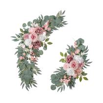 Decoração De Arco De Casamento Com Flores De Rosa Artificial, Conjunto De 2 Peças, Decoração Para