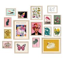 Decoração de arte de parede ANERZA 16 peças eclética para quarto 28x36cm