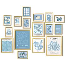 Decoração de arte de parede ANERZA Matisse Gallery Blue 16 peças para quarto