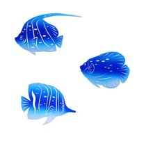 Decoração de arte de parede BVLFOOK Sea Fish Metal Hanging Blue 23 cm, conjunto de 3 Decoração de arte de parede BVLFOOK Sea Fish Metal Hanging Blue 23 cm, conjunto de 3