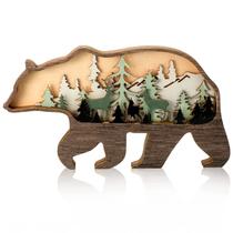 Decoração de arte de parede Honoson Forest Animal Rustic Wooden Bear Decoração de arte de parede Honoson Forest Animal Rustic Wooden Bear