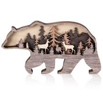 Decoração de arte de parede Honoson Forest Animal Wood Farmhouse Brown Decoração de arte de parede Honoson Forest Animal Wood Farmhouse Brown