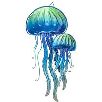 Decoração de arte de parede JoyBee Ocean Jellyfish Glass & Metal 43cm
