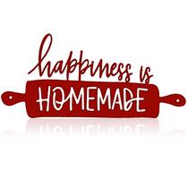 Decoração de arte de parede Metal Sign Happiness Is Homemade 35x16cm