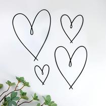 Decoração de arte de parede Pangda Metal Heart Black Bedroom Living Room