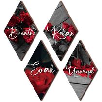 Decoração de arte de parede Placa de madeira Jetec Decoração de banheiro suspensa Decoração de arte de parede Placa de madeira Jetec Decoração de banheiro suspensa