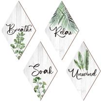 Decoração de arte de parede Placa de madeira Jetec Decoração de banheiro suspensa Decoração de arte de parede Placa de madeira Jetec Decoração de banheiro suspensa