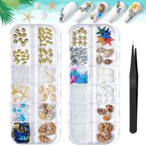 Decoração de arte de unhas ONEUPIN Summer Beach Studs & Rivets x2