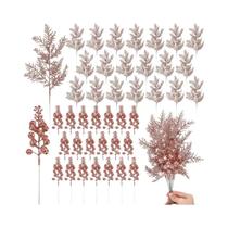 Decoração De Árvore De Natal Com Frutas Artificiais Brilhantes, Acessórios Para Buquê De Flores DIY