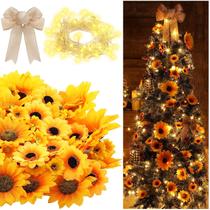 Decoração de árvore de Natal Decorações de girassol com 80 LEDs Jetec Decoração de árvore de Natal Decorações de girassol com 80 LEDs Jetec