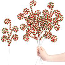 Decoração de árvore de Natal Sggvecsy Candy Cane Woolen Bells