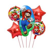Decoração De Balões De Folha Para Festa De Aniversário Infantil Super Mario Luigi Princesa Peach