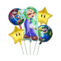 Decoração De Balões De Folha Para Festa De Aniversário Infantil Super Mario Luigi Princesa Peach