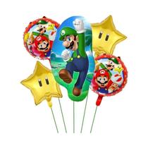 Decoração De Balões De Folha Para Festa De Aniversário Infantil Super Mario Luigi Princesa Peach