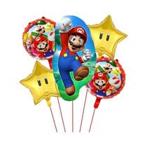 Decoração De Balões De Folha Para Festa De Aniversário Infantil Super Mario Luigi Princesa Peach