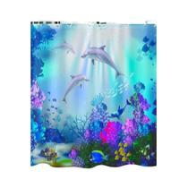 Decoração De Banheiro Infantil Cortinas De Chuveiro Com Tema De Vida Marinha Golfinho Oceânico