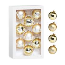 Decoração de bolas de vidro de Natal Amooca, conjunto de 6,7 cm, 9 peças