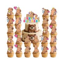 Decoração De Bolo De Capivara Fofa Para Aniversário Infantil E Chá De Bebê, Conjunto De Decorações Decoração De Bolo De Capivara Fofa Para Aniversário Infantil E Chá De Bebê, Conjunto De Decorações