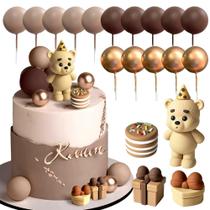 Decoração de bolo Roaring Good Time Brown Bear Baby Shower