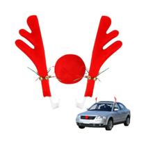 Decoração De Carro Com Chifres De Rena Rudolph E Sino Para O Espírito Natalino Decoração De Carro Com Chifres De Rena Rudolph E Sino Para O Espírito Natalino