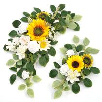 Decoração de casamento Piklado Welcome Sign Flower Backdrop x2