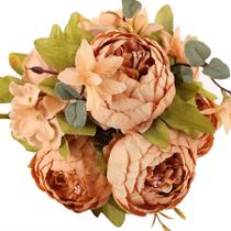 Decoração de casamento vintage de flores artificiais Duovlo Peony Silk