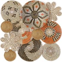 Decoração de cesta de parede Boho da Xuhal, conjunto artesanal de 6 tamanhos