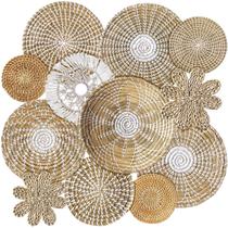 Decoração de cesta de parede Xuhal Boho Woven Bulrush 11 unidades