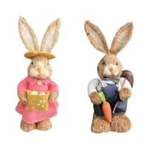 Decoração De Coelho De Páscoa, Figura De Coelho, Ornamento Artesanal, Estatueta Para O Lar E