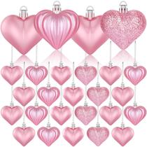 Decoração de Dia dos Namorados - 36 Peças de Enfeites em Formato de Coração Rosa Decoração de Dia dos Namorados - 36 Peças de Enfeites em Formato de Coração Rosa