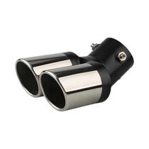 Decoração De Escape De Carro Em Aço Inoxidável Cromado Universal Com Saída Dupla Curvada