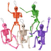 Decoração de esqueleto de Halloween JOYIN, 5 peças de 40 cm, posável para corpo inteiro Decoração de esqueleto de Halloween JOYIN, 5 peças de 40 cm, posável para corpo inteiro