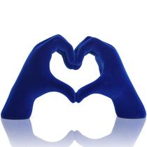 Decoração de Estante em Formato de Coração - Esculpida à Mão - Azul Decoração de Estante em Formato de Coração - Esculpida à Mão - Azul