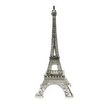 Decoração de estátua: Torre Eiffel, 10 cm, liga metálica prateada