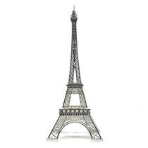 Decoração de estátua: Torre Eiffel, 15 cm, liga metálica prateada