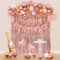 Decoração de Festa Amandir Rose Gold para Mulheres e Meninas Decoração de Festa Amandir Rose Gold para Mulheres e Meninas