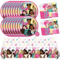 Decoração de Festa Barbie para 16 Pessoas - Com Toalha, Pratos e Guardanapos Decoração de Festa Barbie para 16 Pessoas - Com Toalha, Pratos e Guardanapos
