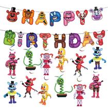 Decoração de Festa Cilnizriy Banner e Espirais Suspensas FNAF